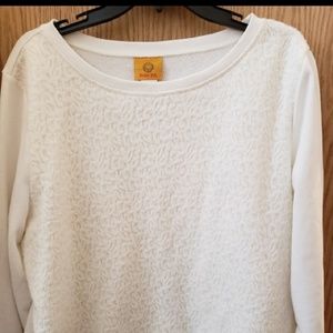 Beautiful White Lace Overlay Sweatshirt